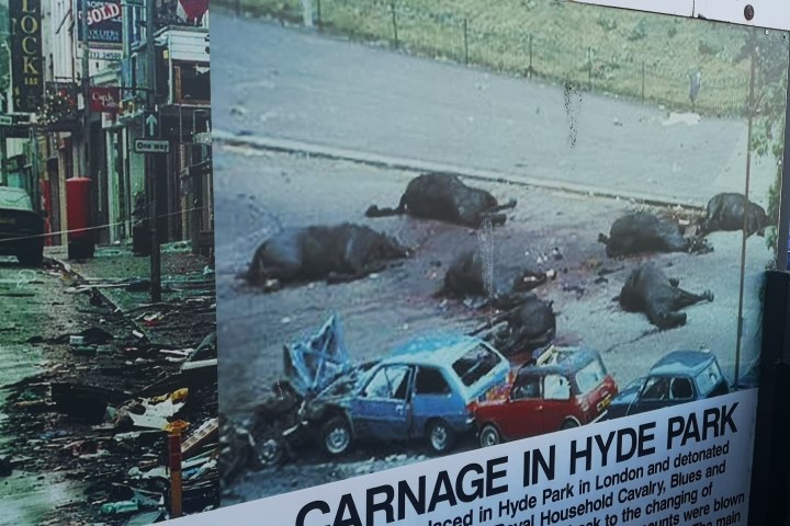 a close up of a sign