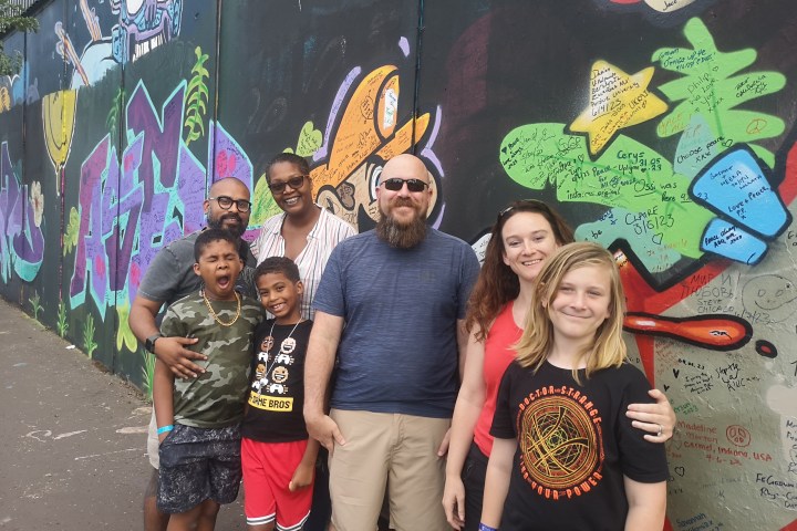 a group of people posing for a photo